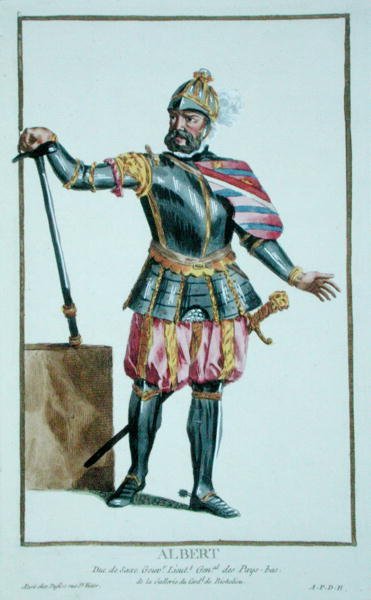 Albert the Bold (1443-1500) Duque da Saxônia do Receuil des Estampes, representante de Les Rangs et les Dignites, suivant le Costume de toutes les Nations existantes