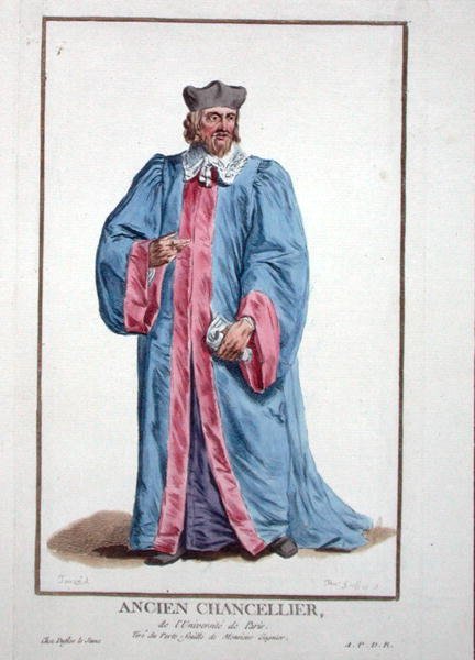 Vestido de um chanceler da Universidade de Paris do 