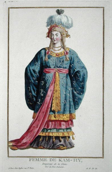 Esposa de Kang Tsi da Recuil des Estampes, epresentant les Rangs et les Dignites, suivant le Costume de toutes les ations existantes