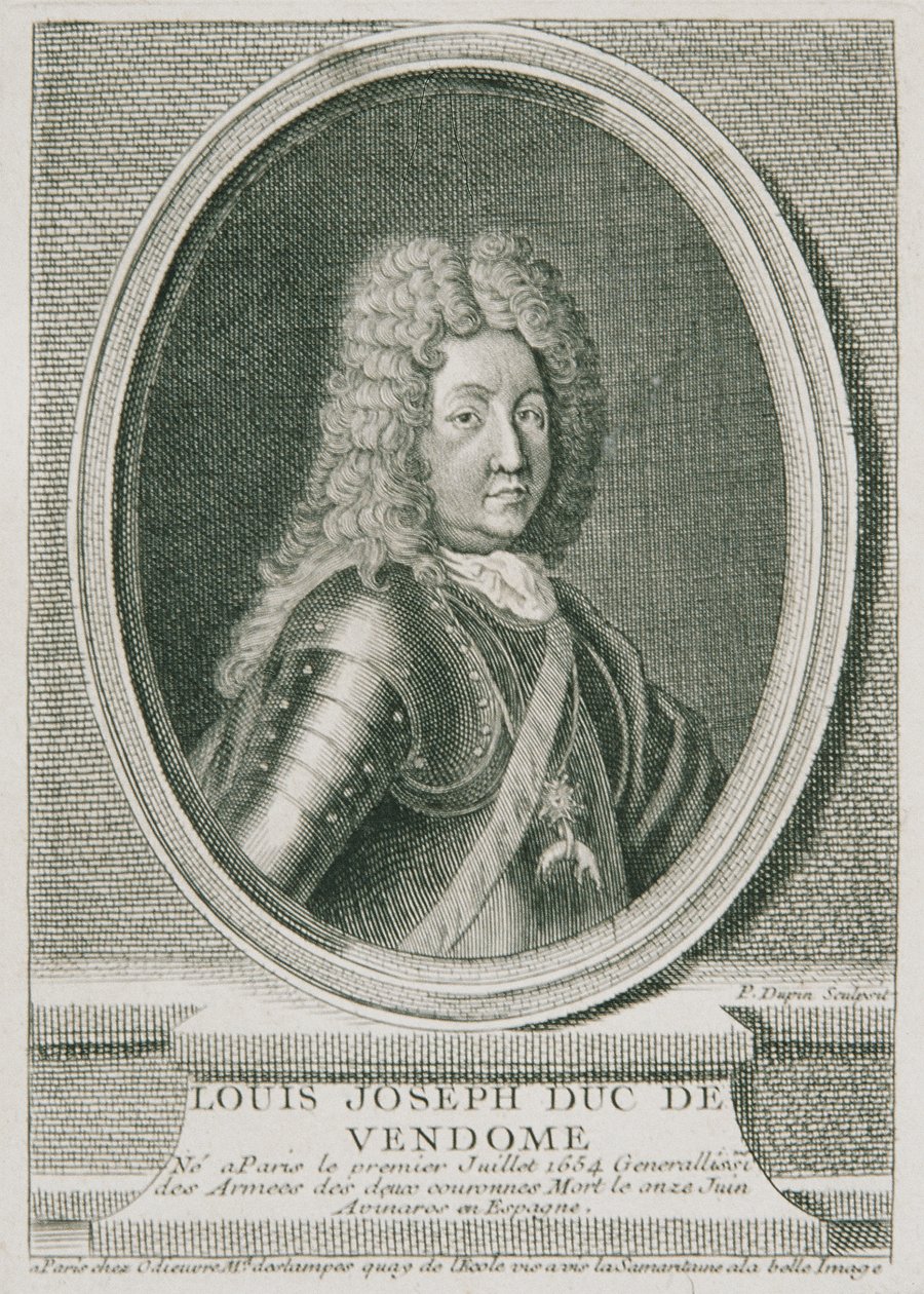 O General francês Louis Joseph Duc de Vendôme de Pierre Dupin