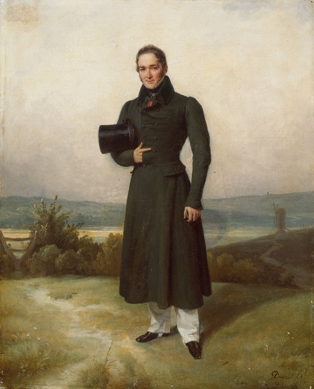 Retrato de um Cavalheiro, c.1830-35 (óleo sobre tela) de Pierre Duval-Lecamus