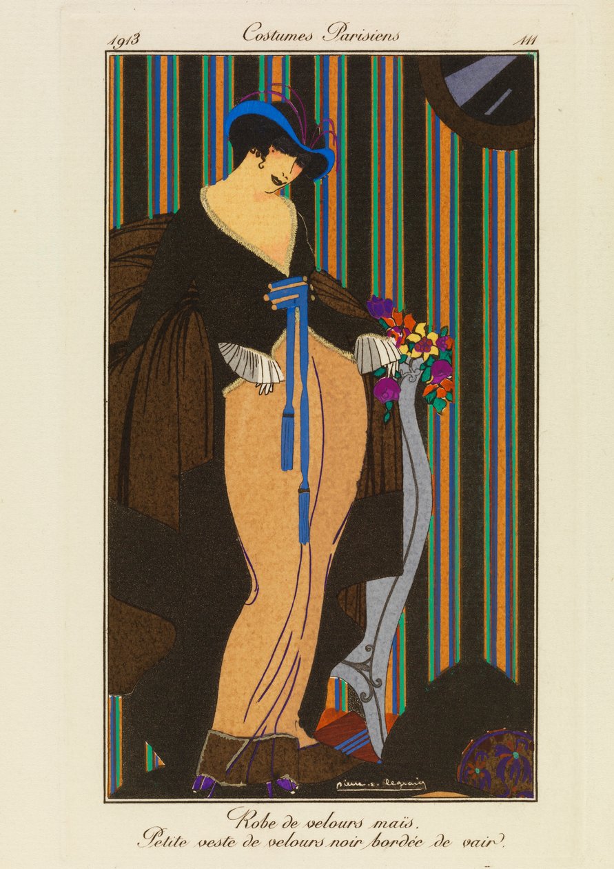 Prato 111 de "Costumes Parisiens" (trajes parisienses) de Pierre E. Legrain
