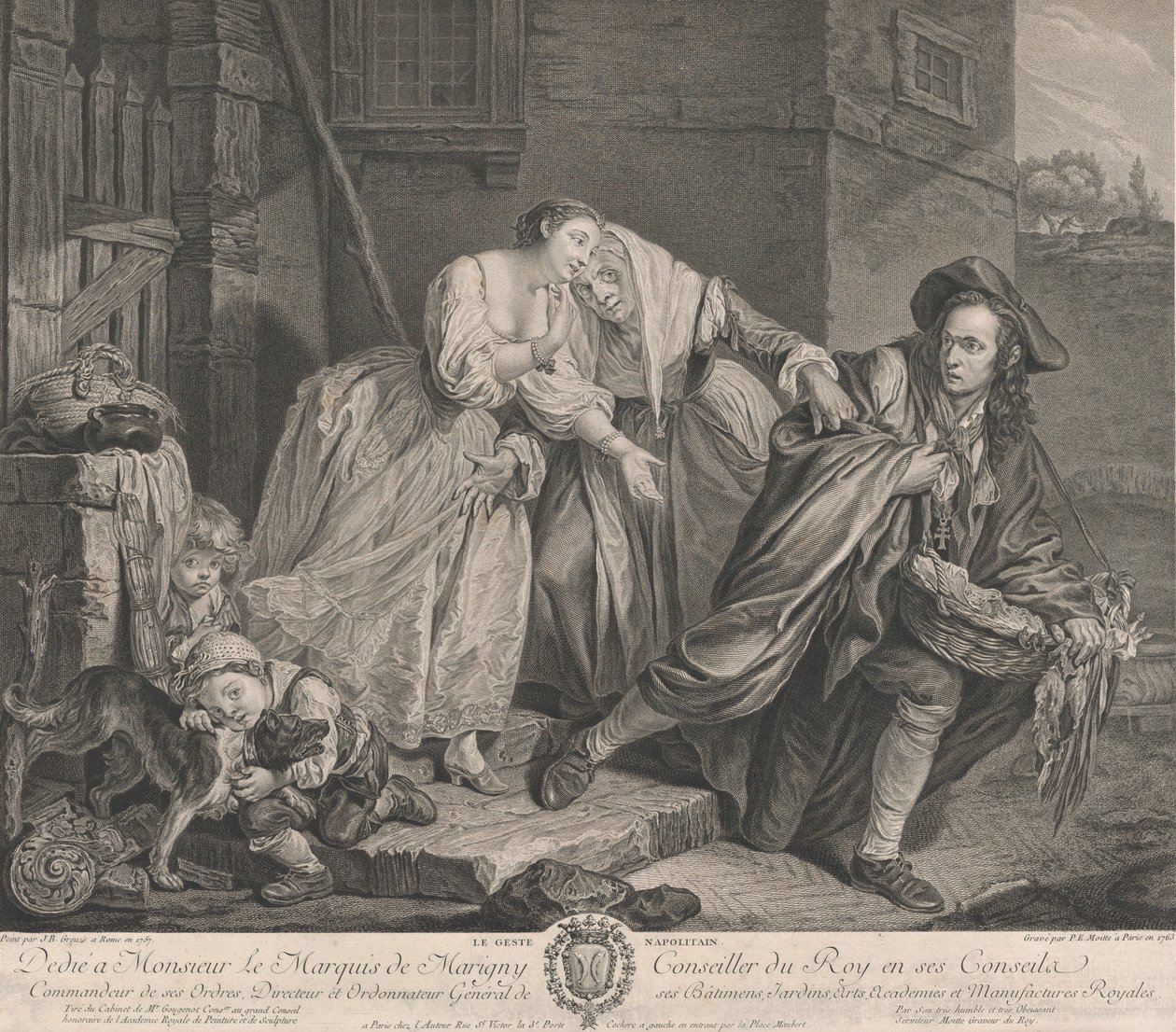 O gesto napolitano, 1763. de Pierre Etienne Moitte