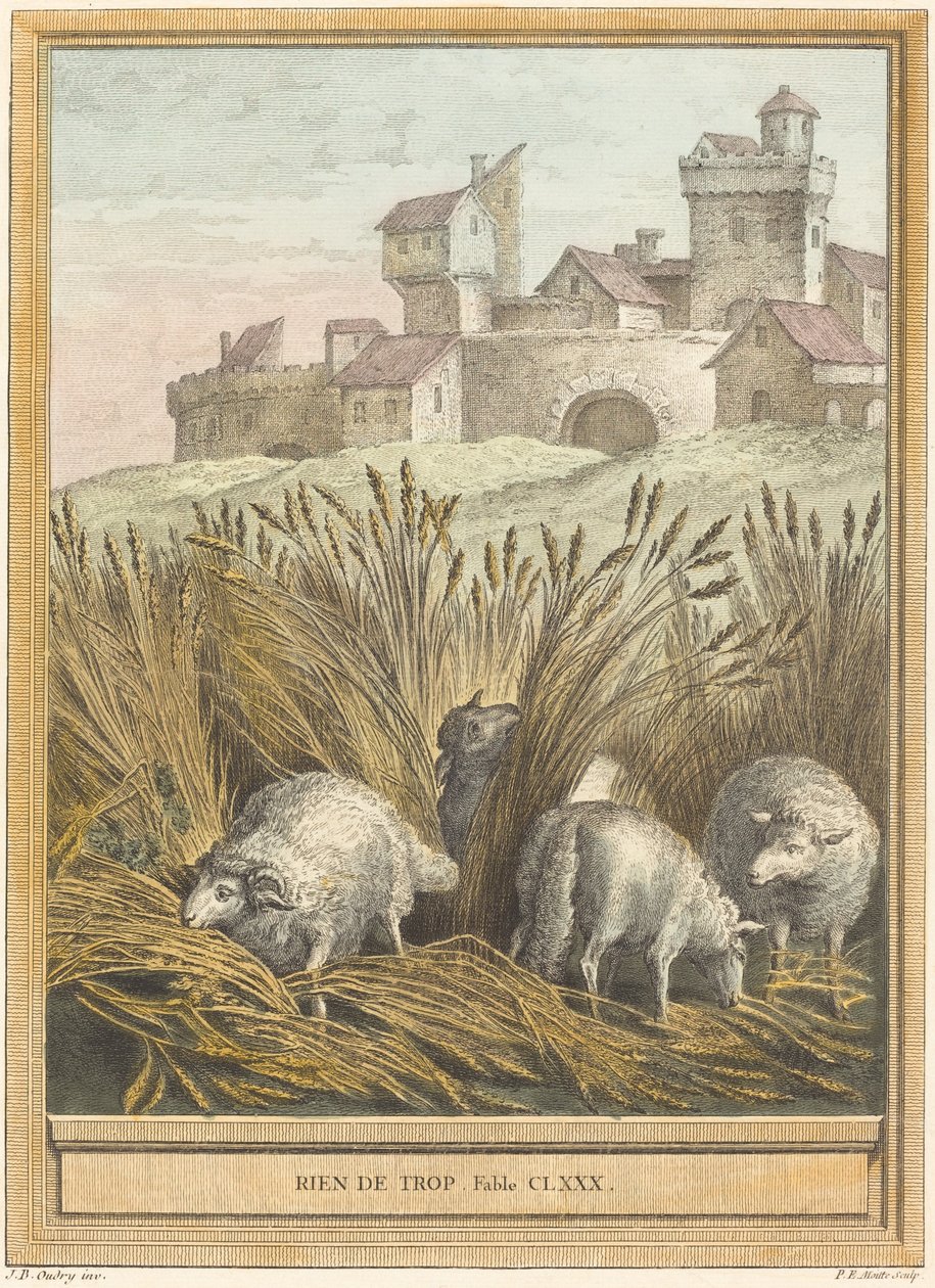 Rien de trop (Nada em Excesso) de Pierre Etienne Moitte after Jean Baptiste Oudry