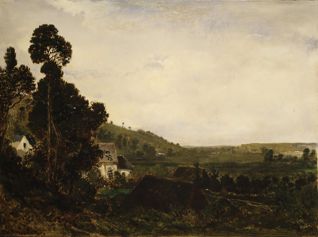Uma antiga capela em um vale, ca. 1835 de Pierre Etienne Theodore Rousseau