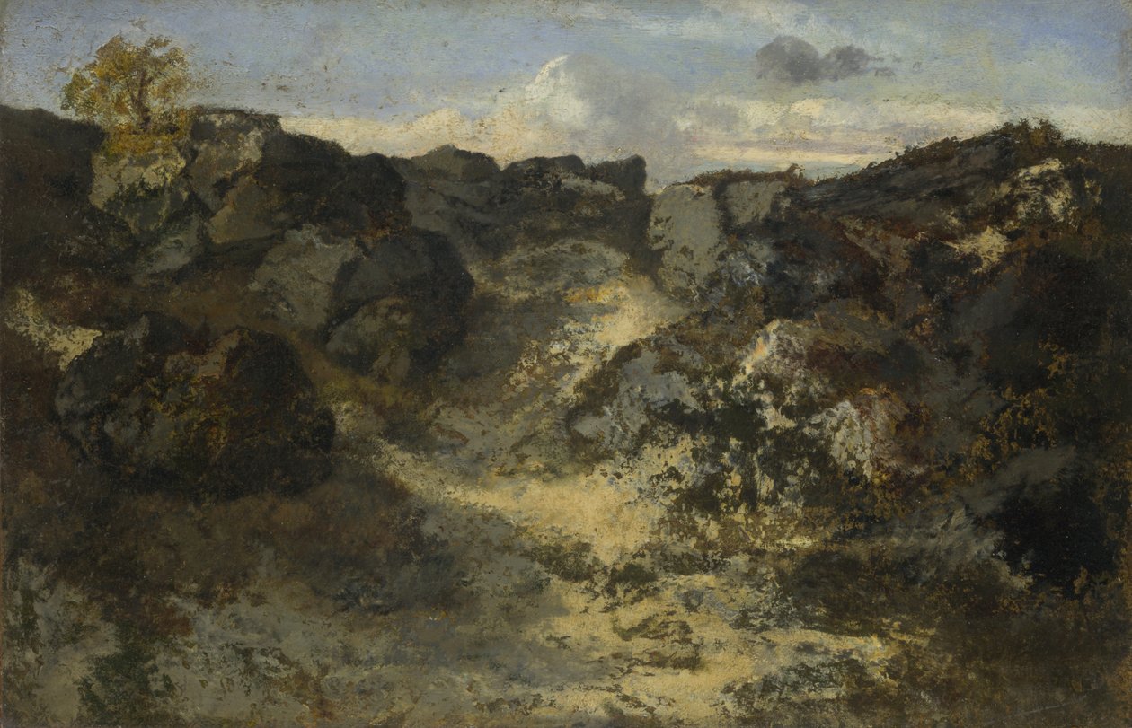 Paisagem Rochosa, c. 1840 de Pierre Etienne Theodore Rousseau
