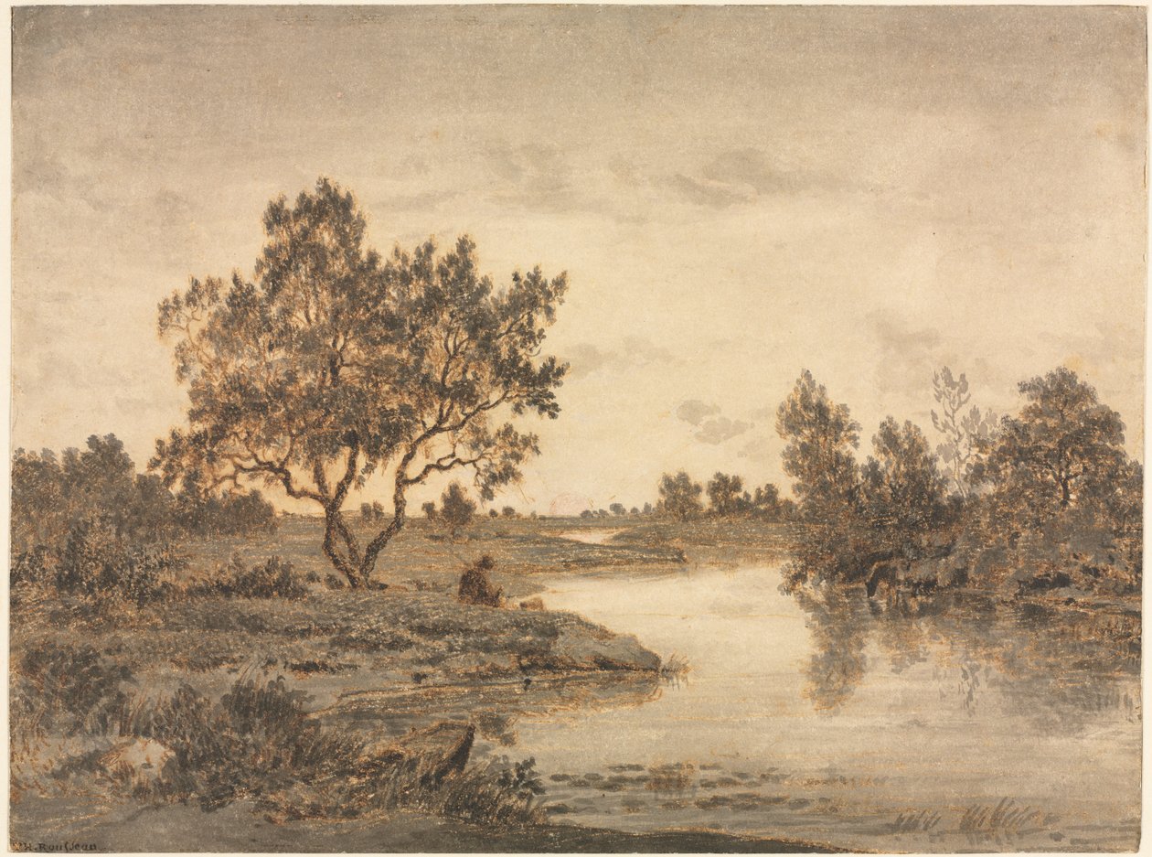O pescador O pescador, c. 1840-1845. de Pierre Etienne Theodore Rousseau