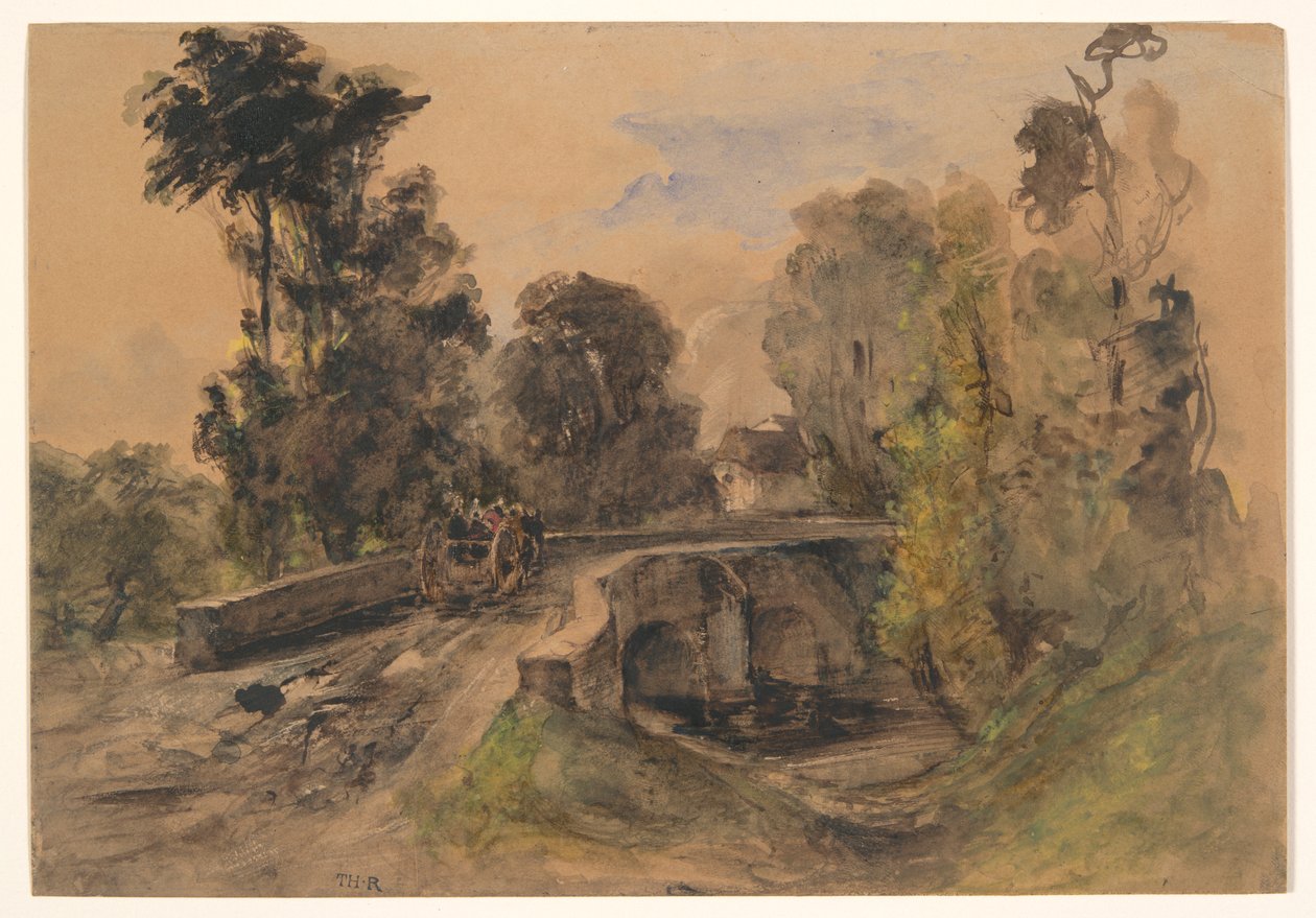 A ponte de pedra de Pierre Etienne Theodore Rousseau
