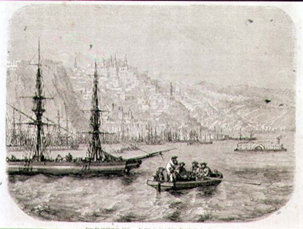 Vista do Quebec na década de 1860, gravada por Laly (gravura) de Pierre Eugene (after) Grandsire