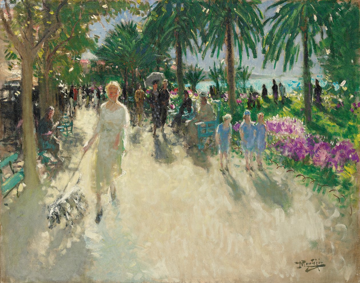 La Croisette, Cannes (óleo sobre tela) de Pierre Eugene Montezin