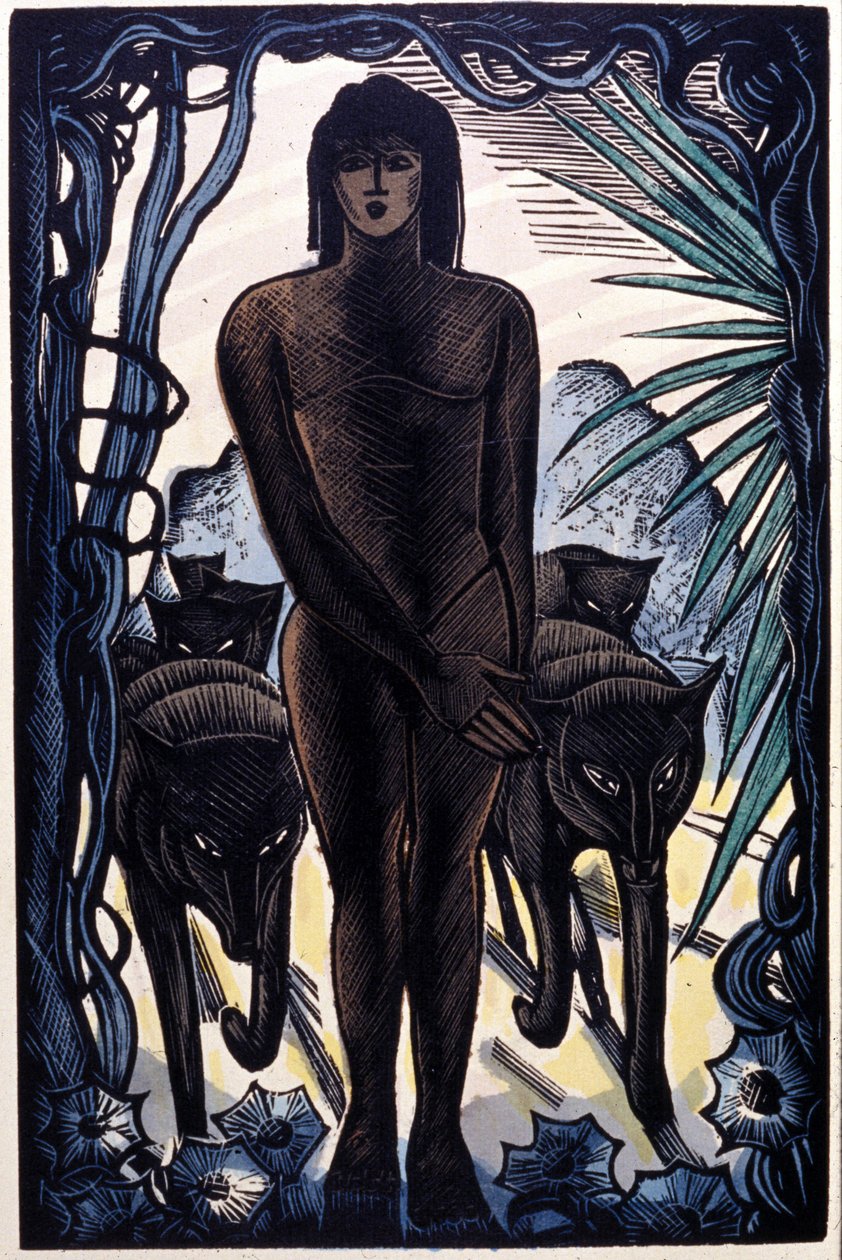 Mogli e os lobos na selva. Rudyard Kipling “O Livro da Selva” de Pierre Falke