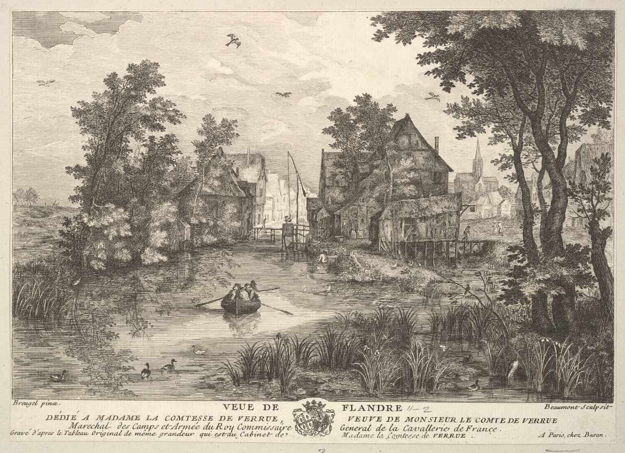 Vista da Flandres Veue de Flandre após a pintura na coleção de Madame la Comtesse .... de Pierre Francois Beaumont
