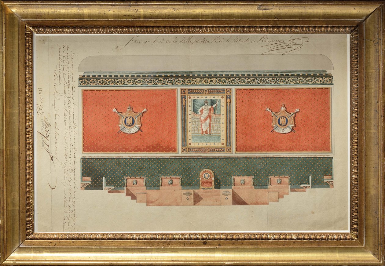Projeto de decoração para a Grande Câmara do Tribunal de Cassação de Pierre Francois Leonard Fontaine