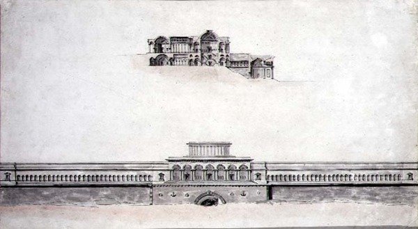 Design para um Palácio Neo-Clássico de Pierre Francois Leonard Fontaine