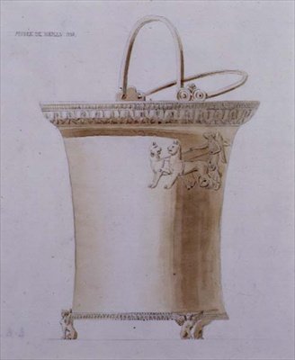 Desenho de uma torre sacrificial do Musee de Naples de Pierre Francois Leonard Fontaine