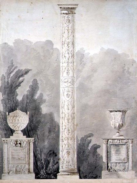 Desenhos para monumentos Neo-Clássicos de Pierre Francois Leonard Fontaine