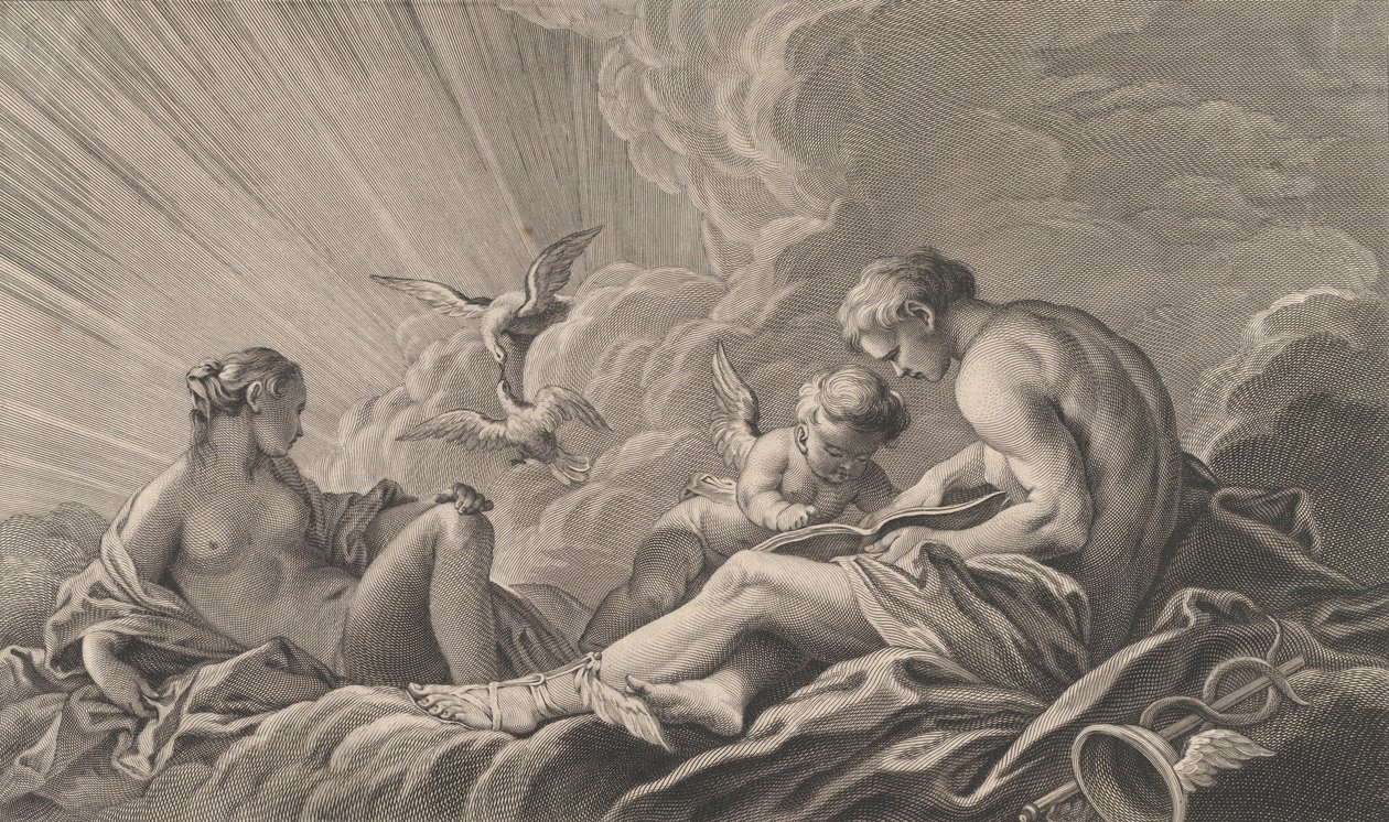 Amor Instruído por Mercúrio, século XVIII. de Pierre François Basan