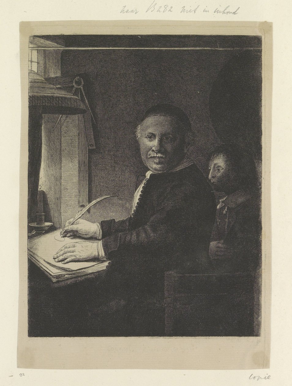 Retrato do mestre da escrita Lieven Willemsz. van Coppenol: placa pequena
Recueil de quatre-vingt-cinq estampes originales (título da série) de Pierre François Basan