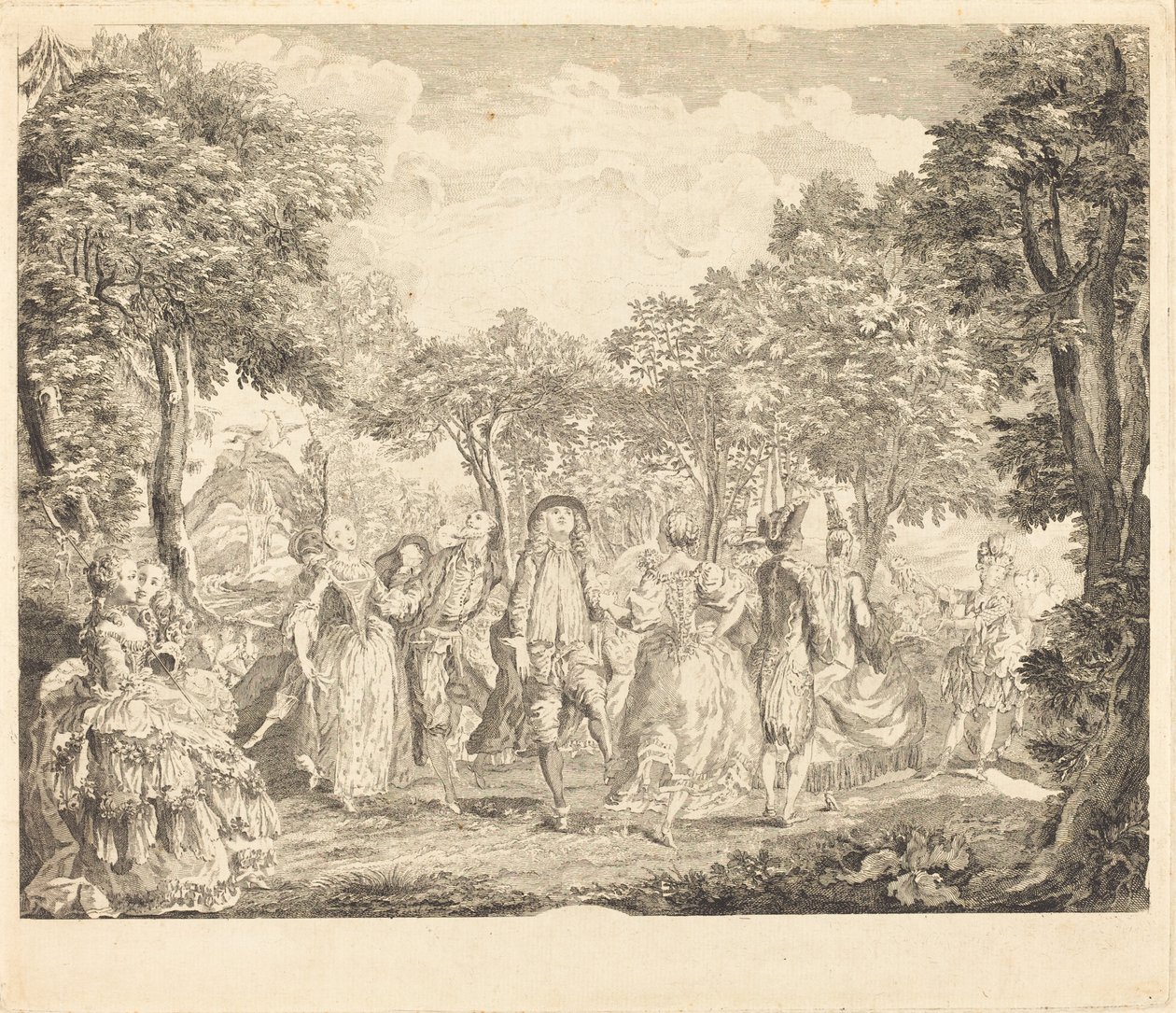 Balé na Ópera de Pierre François Basan after Gabriel Jacques de Saint Aubin