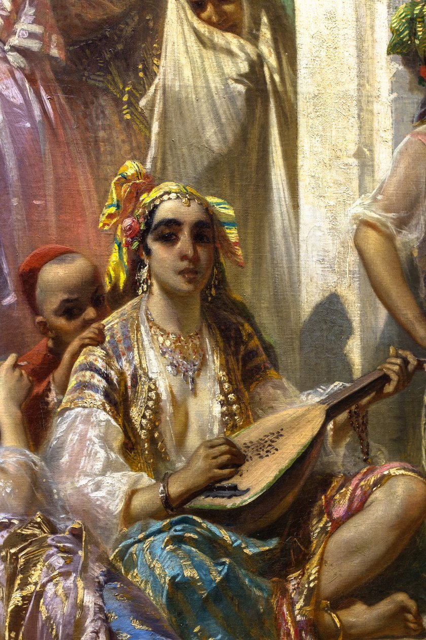 Mulheres de Argel, interior do pátio de Pierre François Eugène (after) Giraud