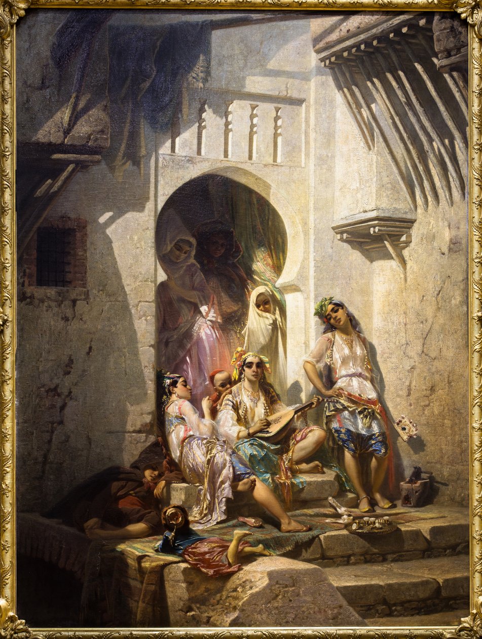 Mulheres de Argel, interior do pátio de Pierre François Eugène (after) Giraud