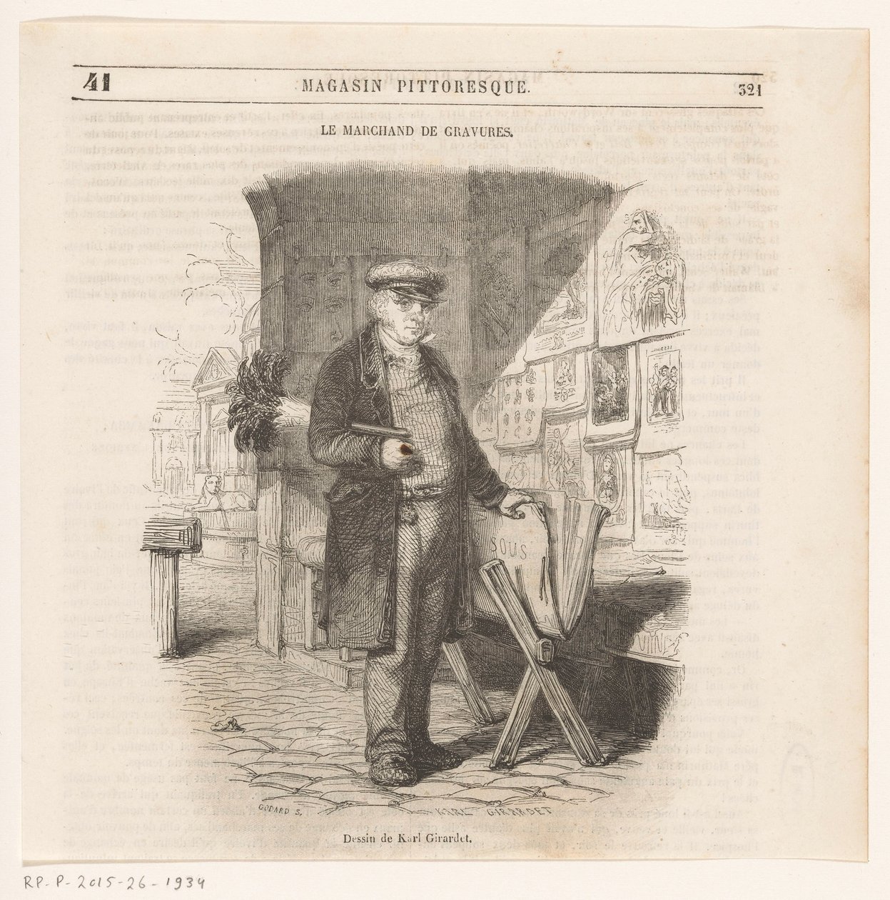 Prenthandelaar O Mercador de Gravuras (título no objeto) de Pierre François Godard (II)