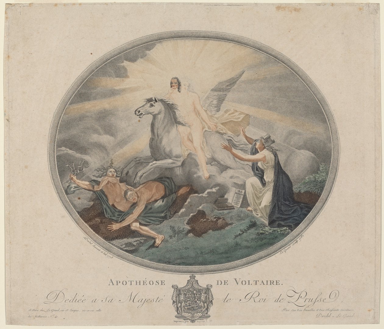 Apothéose de Voltaire (A Apoteose de Voltaire) de Pierre François Legrand, after Robert Guillaume Dardel