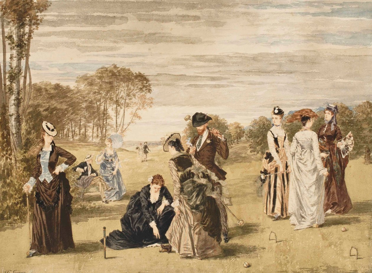 O jogo de croquet, 1874. de Pierre Gavarni