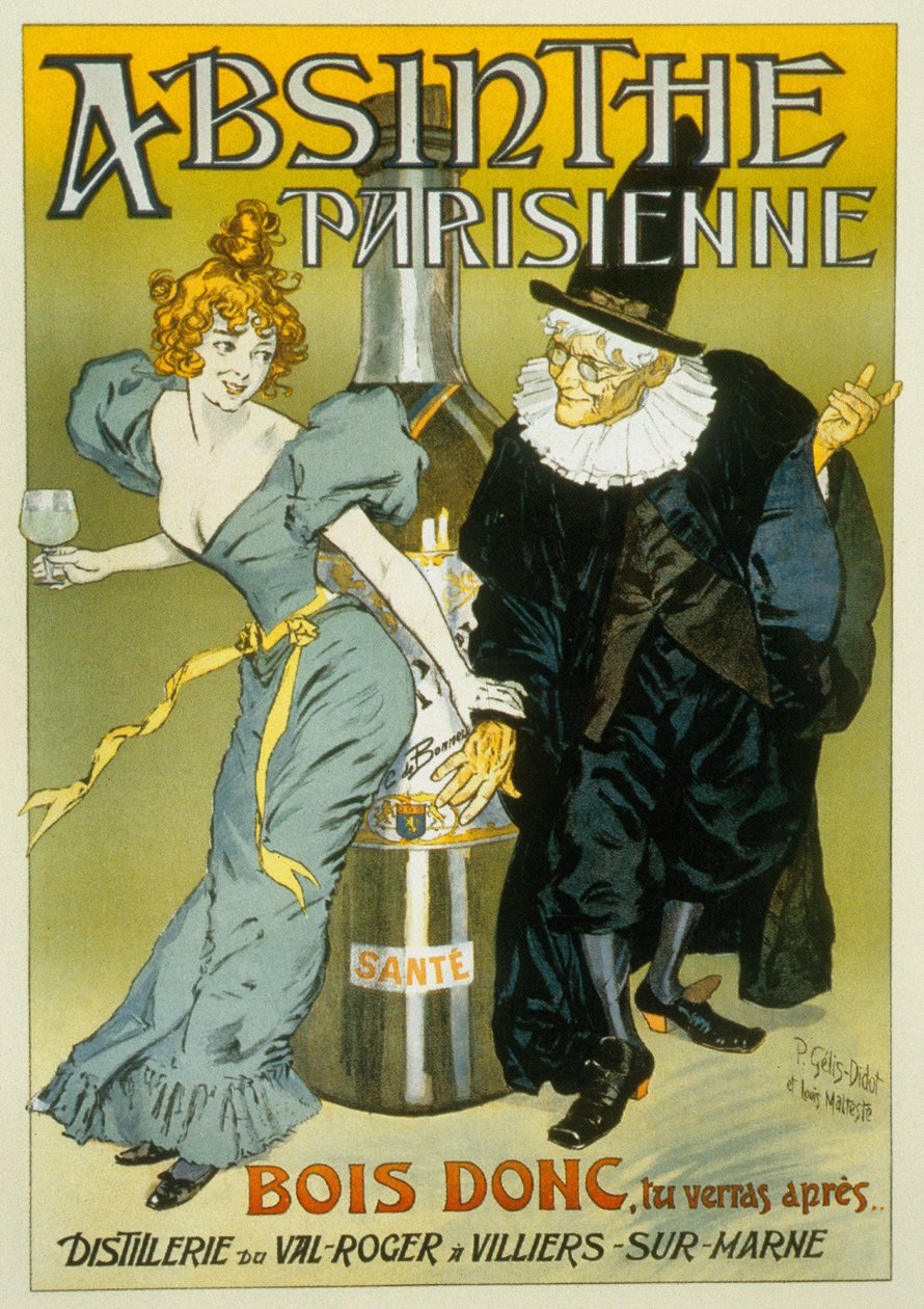 Anúncio francês de Pierre Henri Gelis-Didot e Louis Malteste para "Absinthe parisienne" c. 1900 (cartaz) de Pierre Gelis Didot