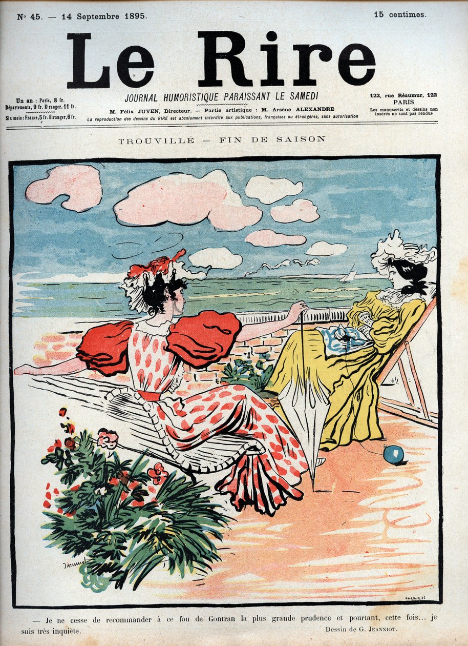 Trouville fin saison - desenho de Pierre Georges Jeanniot (1848-1934) para "Le Lire" de 14 de setembro de Pierre Georges Jeanniot