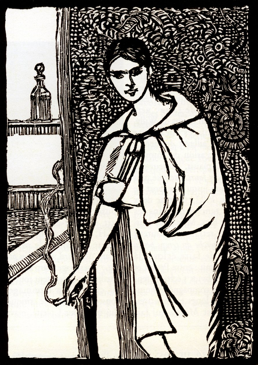 Mulher jovem com um cigarro para "Cheri" de Colette de Pierre Georges Jeanniot