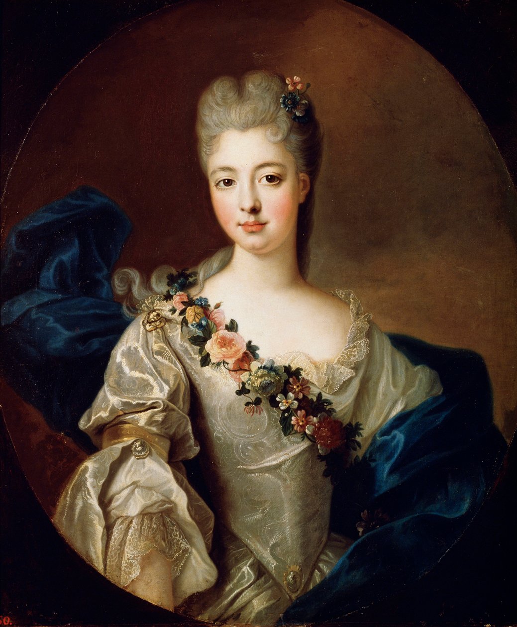 Retrato de Charlotte Aglaé de Orléans, mademoiselle de Valois, década de 1720. de Pierre Gobert