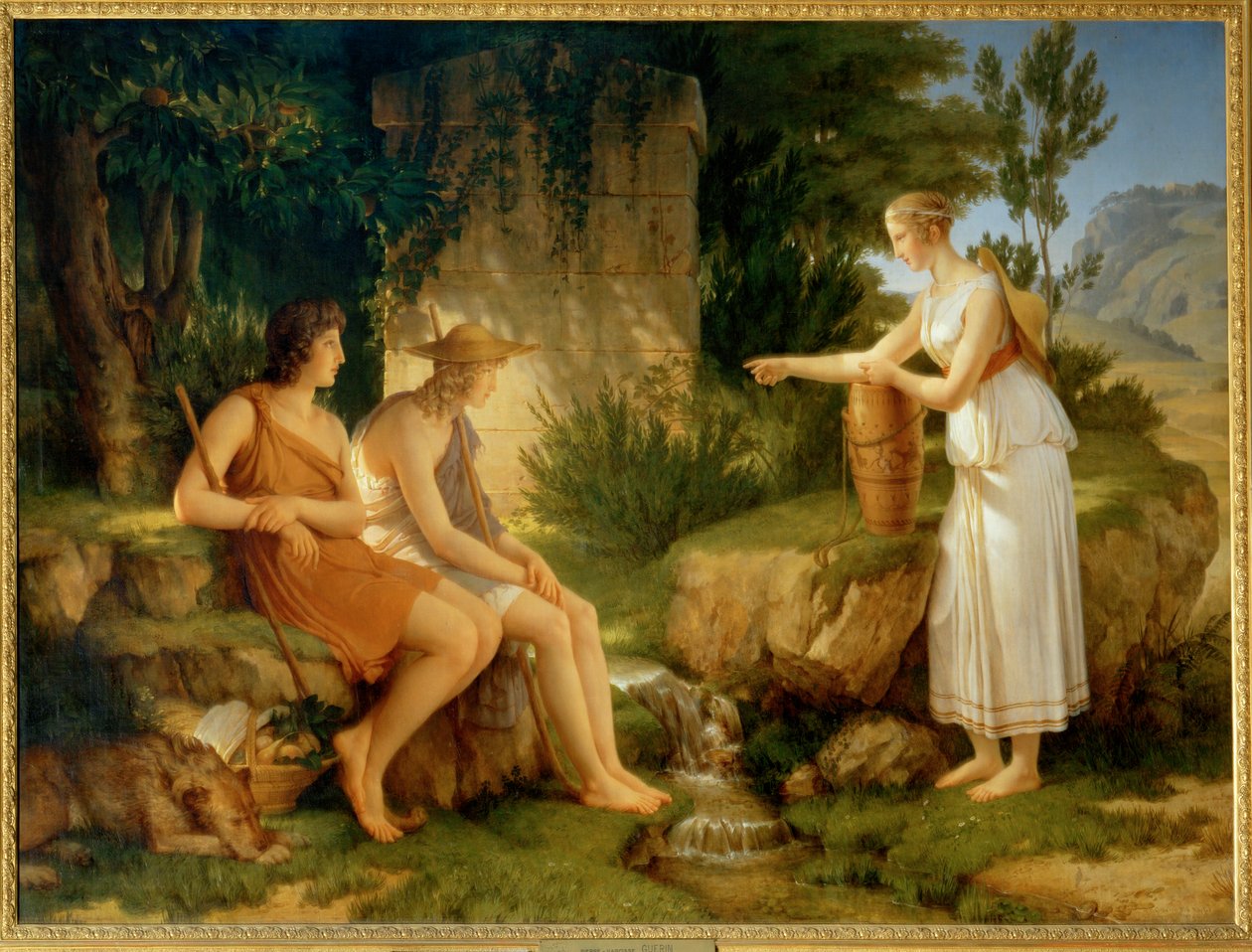 Os pastores junto ao túmulo de Amyntas ... de Pierre Guérin