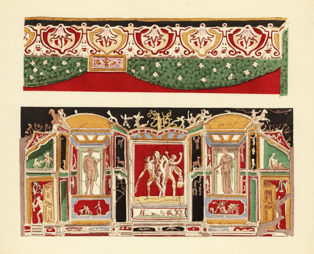 Estuque colorido de Pompéia no Museu de Nápoles de Pierre Gusman