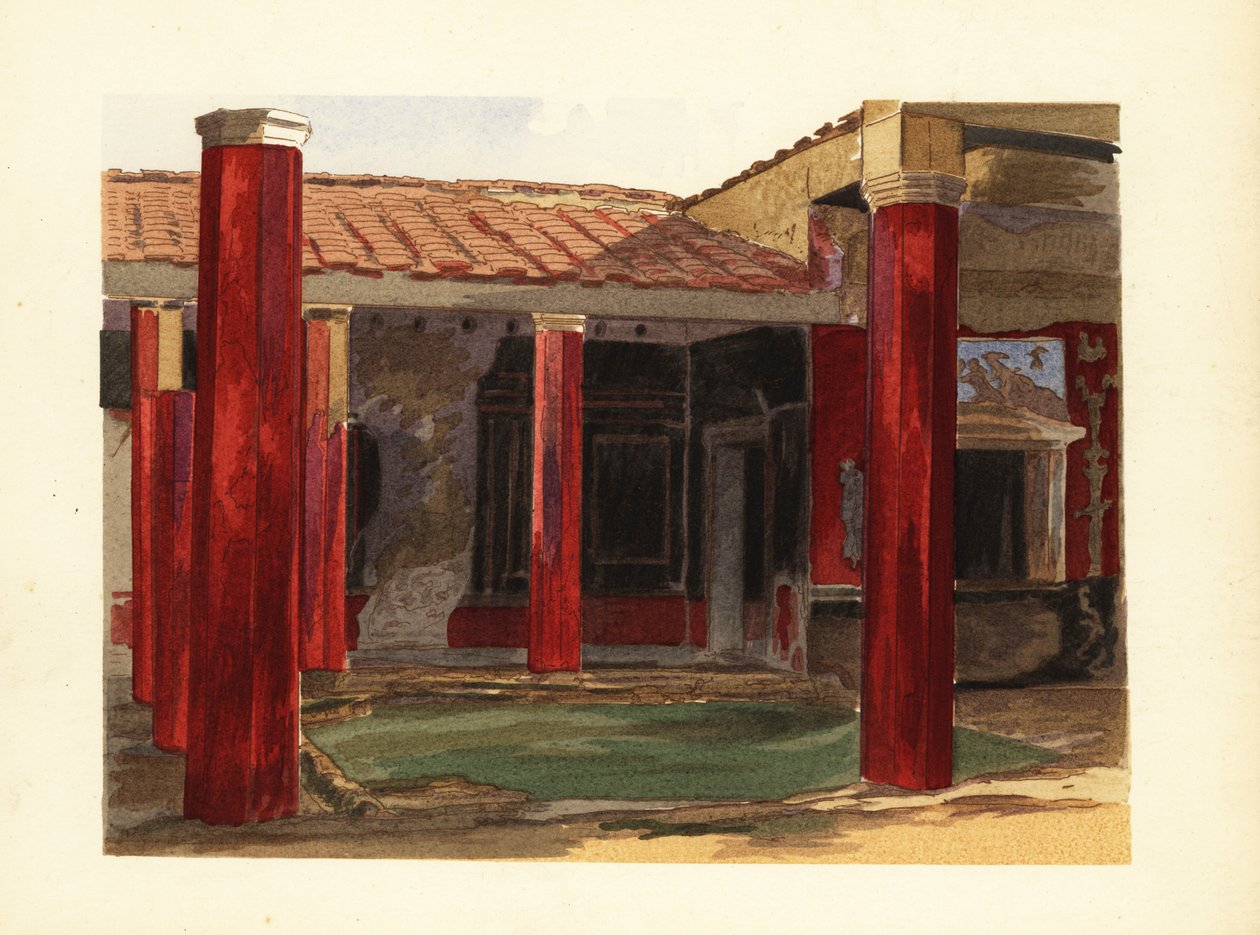 Colunata Peristyle da Casa de Sallust, Casa di Sallustio, Pompéia de Pierre Gusman