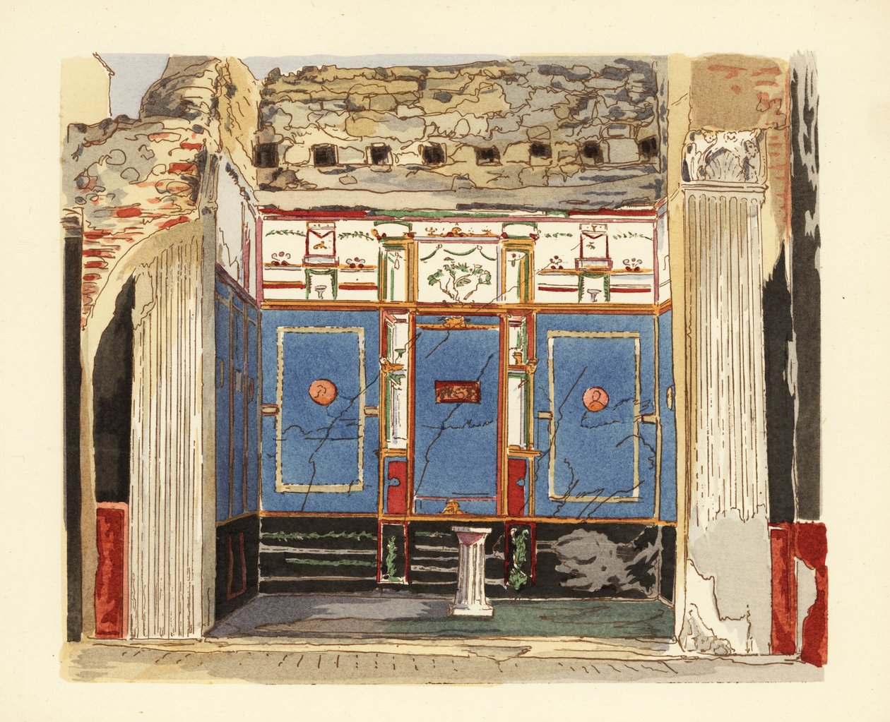 Tablinum da Casa da Fonte Pequena, Casa della Fontana Piccola, Pompéia de Pierre Gusman