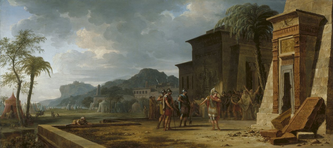 Alexandre no túmulo de Ciro, o Grande, 1796 de Pierre Henri de Valenciennes