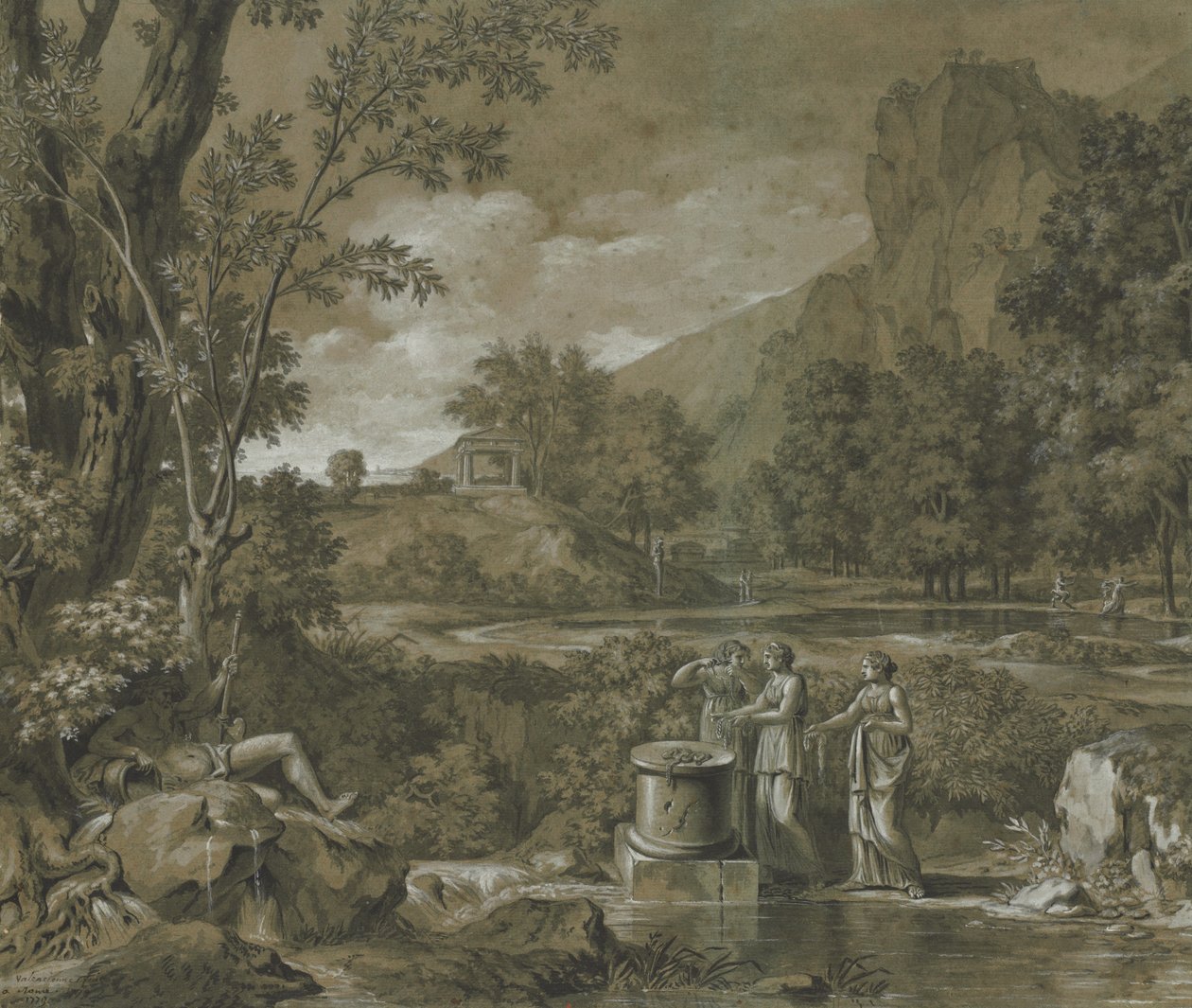 Paisagem clássica, 1779. de Pierre Henri de Valenciennes