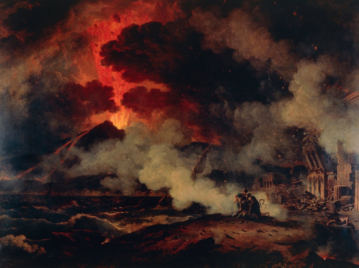 Erupção do Vesúvio (óleo sobre tela) de Pierre Henri de Valenciennes