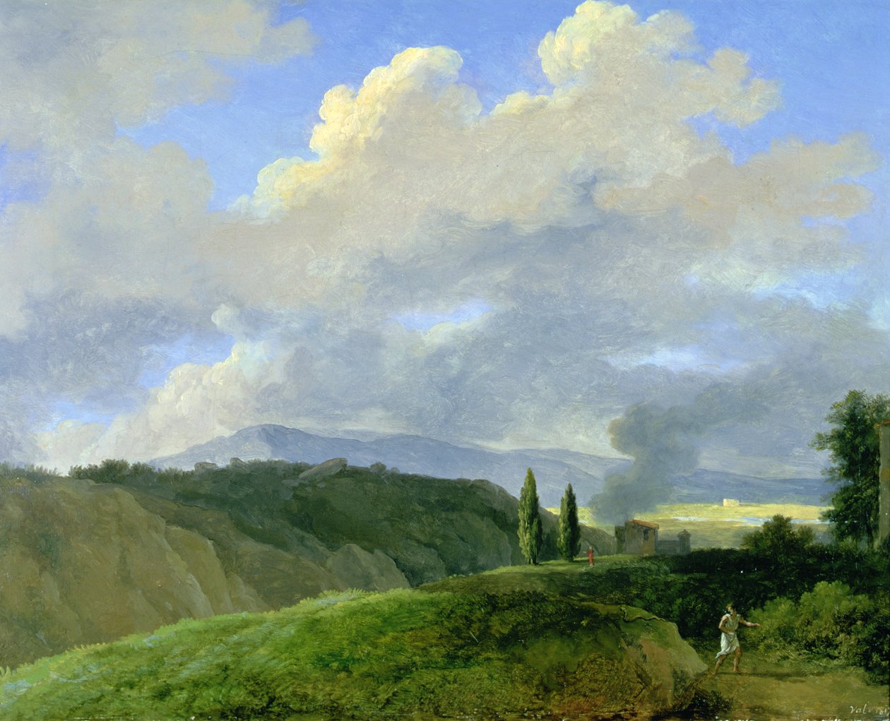 Paisagem montanhosa com figuras (óleo sobre tela) de Pierre Henri de Valenciennes