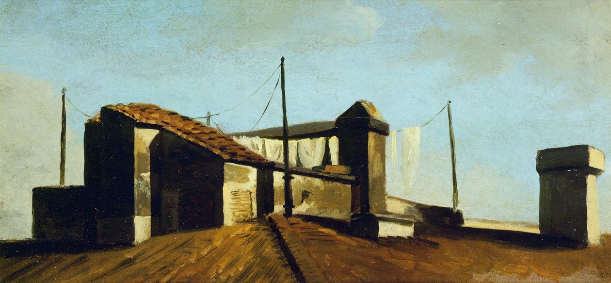 Telhados romanos ao sol de Pierre Henri de Valenciennes