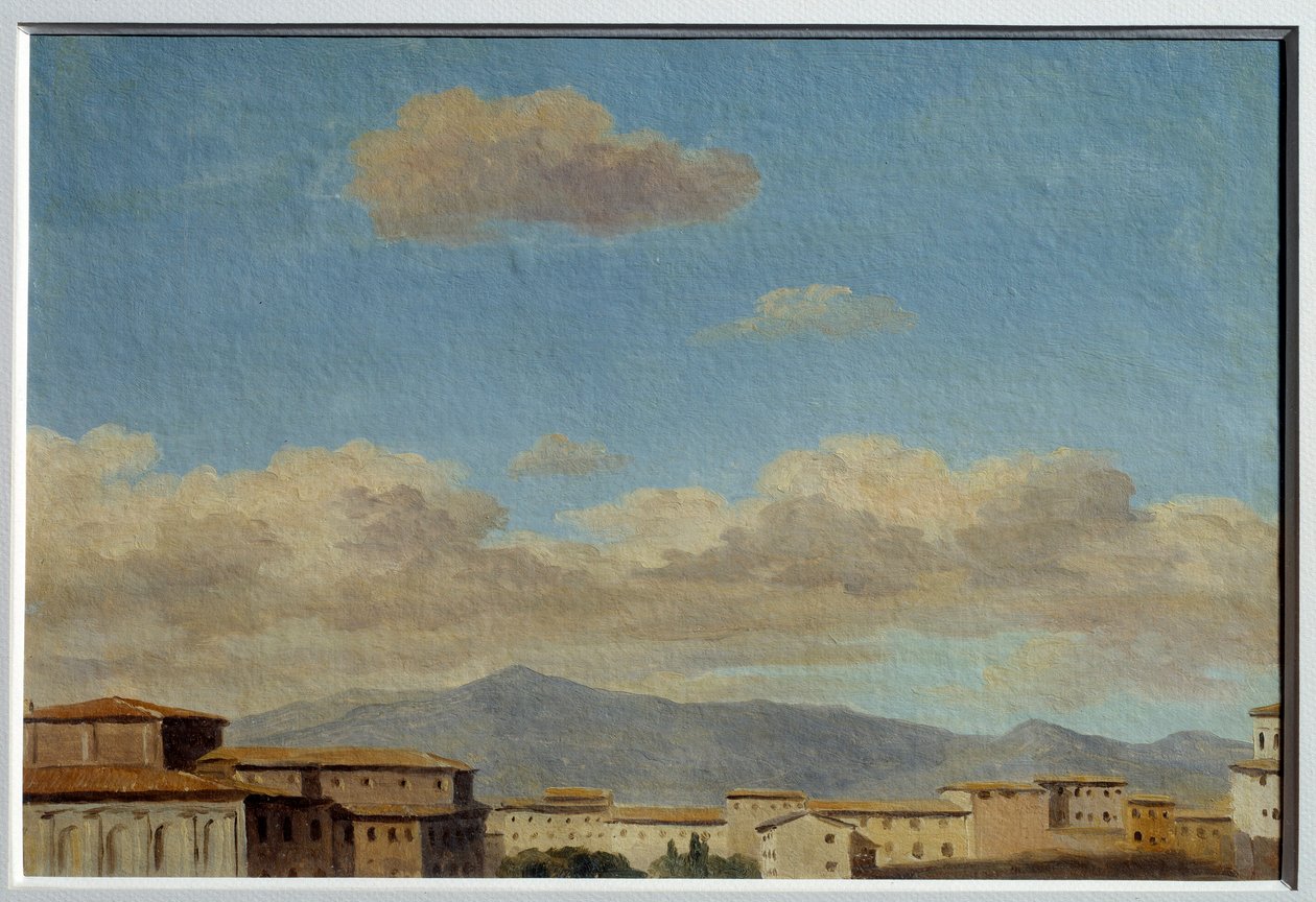 Estudo do céu no Quirinal (Roma). Pintura de Pierre Henri De Valenciennes (1750-1819) de Pierre Henri de Valenciennes