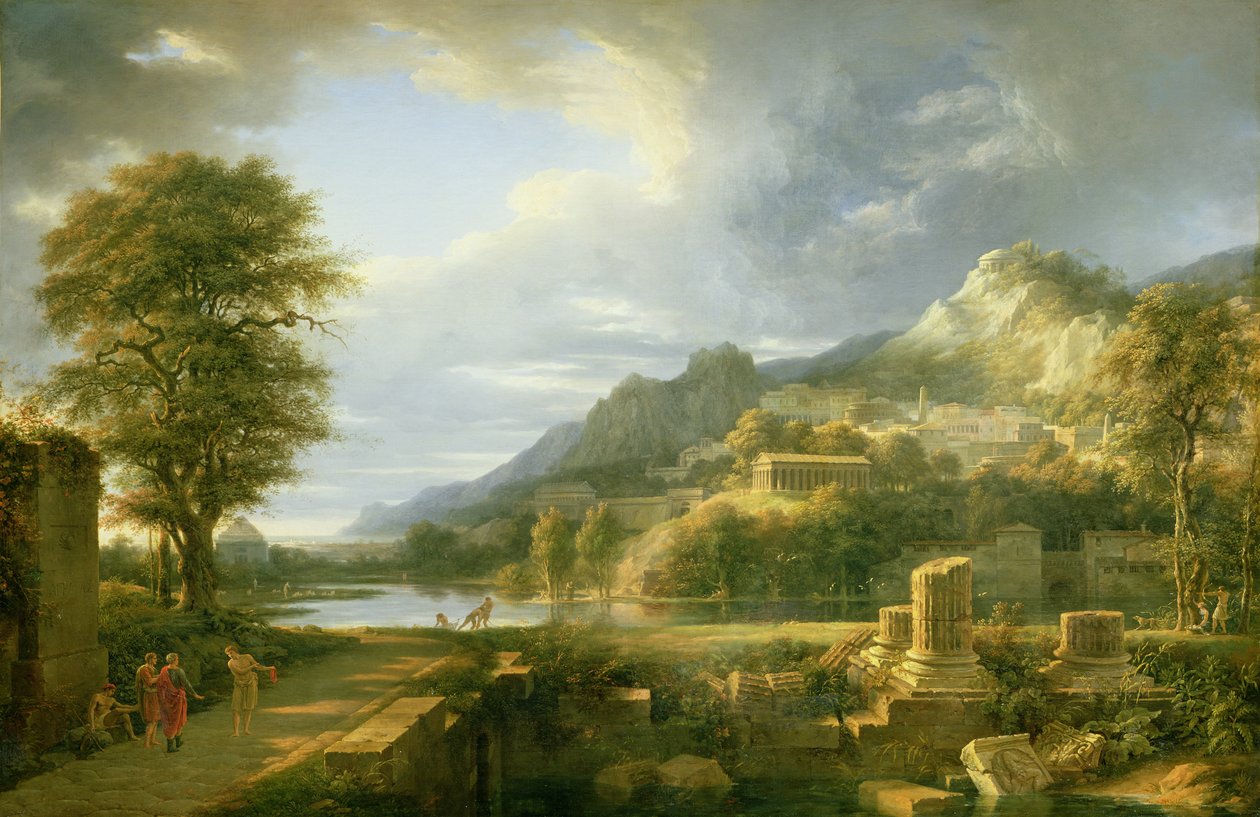 A cidade antiga de Agrigentum, 1787 de Pierre Henri de Valenciennes