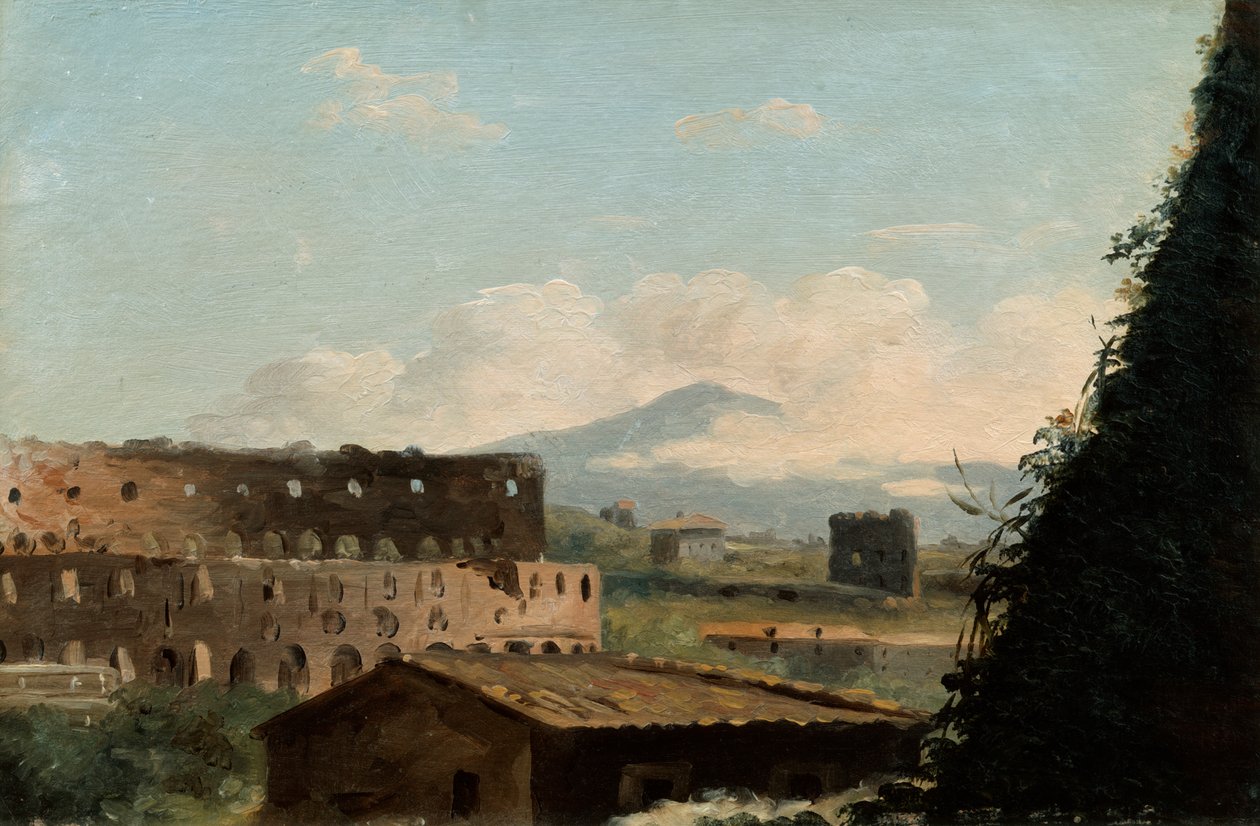 Vista do Coliseu, Roma, final do século XVIII de Pierre Henri de Valenciennes