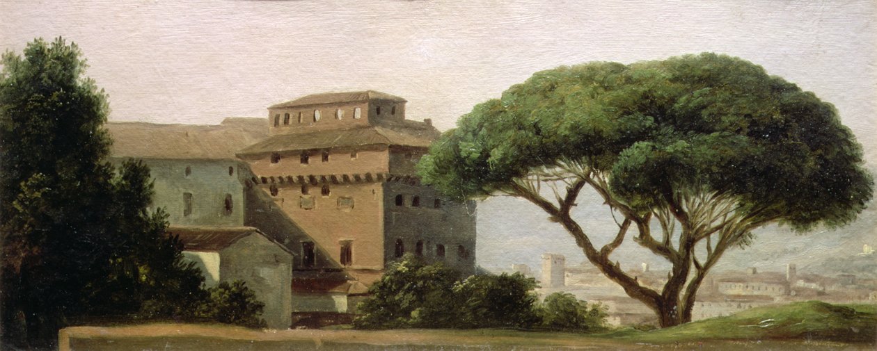 Vista do convento de Ara Coeli: o pinheiro guarda-chuva (óleo sobre papel) de Pierre Henri de Valenciennes