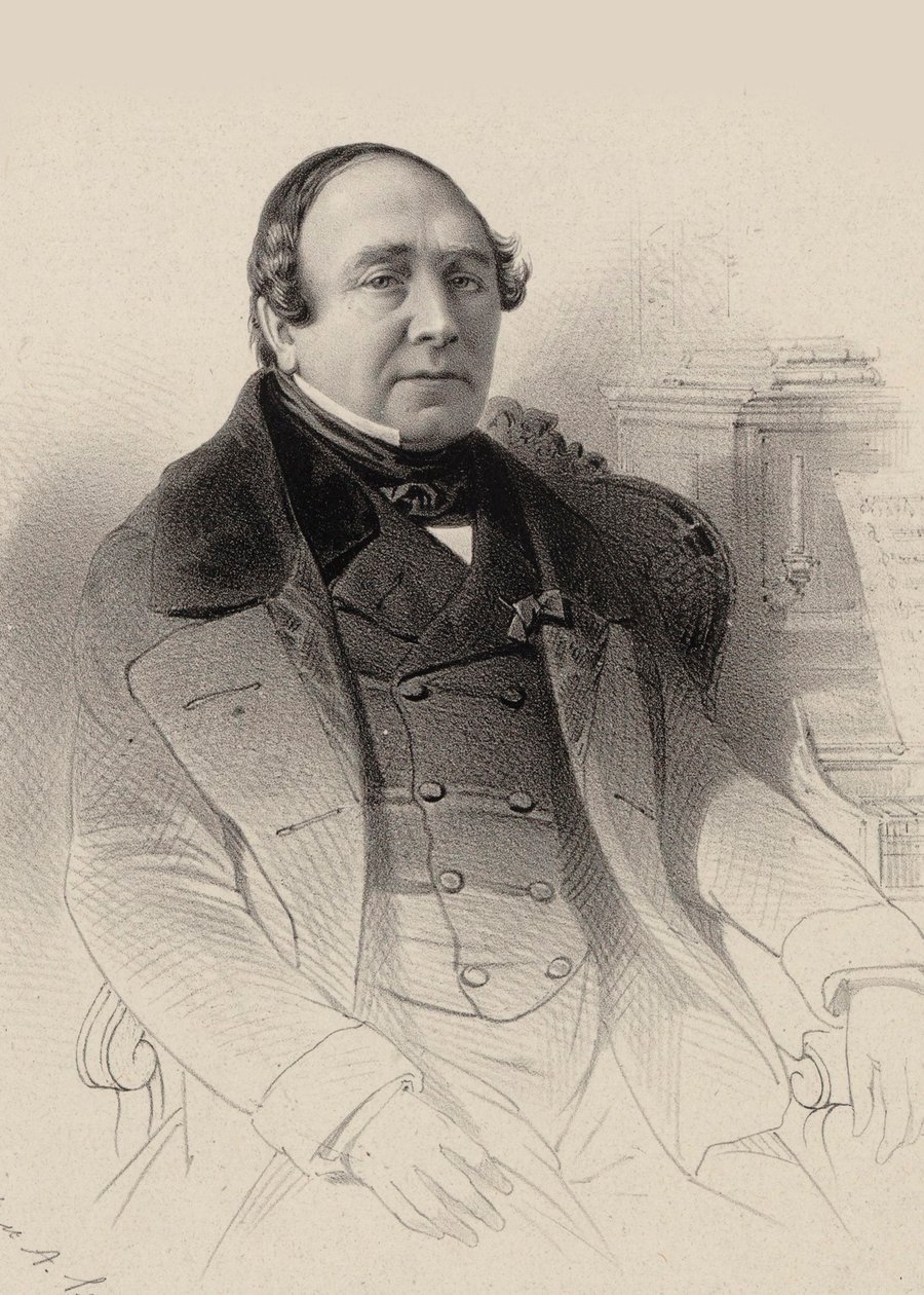 Retrato do cantor de ópera Louis Antoine Eléonore Ponchard 1787-1866, 1850. de Pierre Hippolyte Aumont