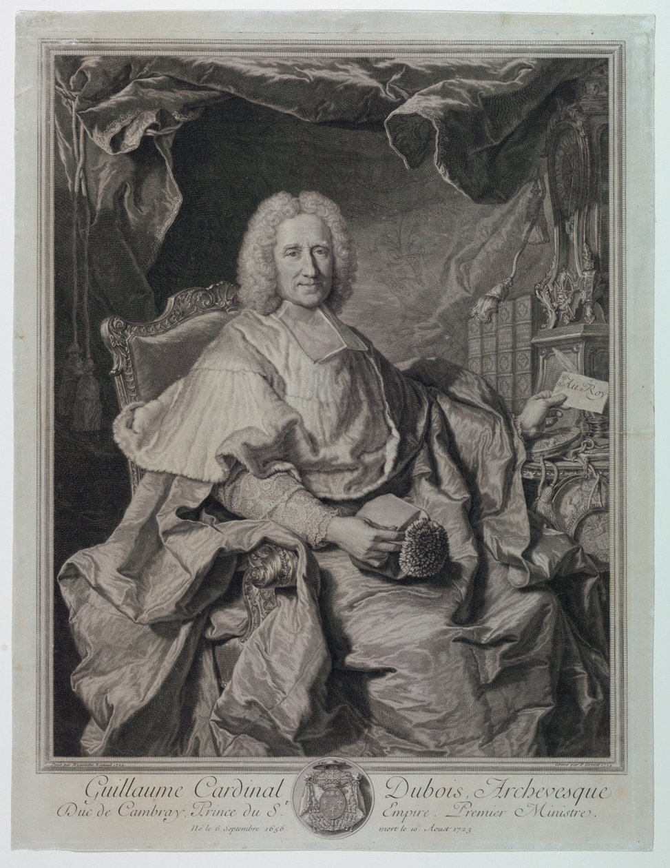Retrato de Guillaume Cardeal Dubois (1650-1723) de Pierre Imbert Drevet