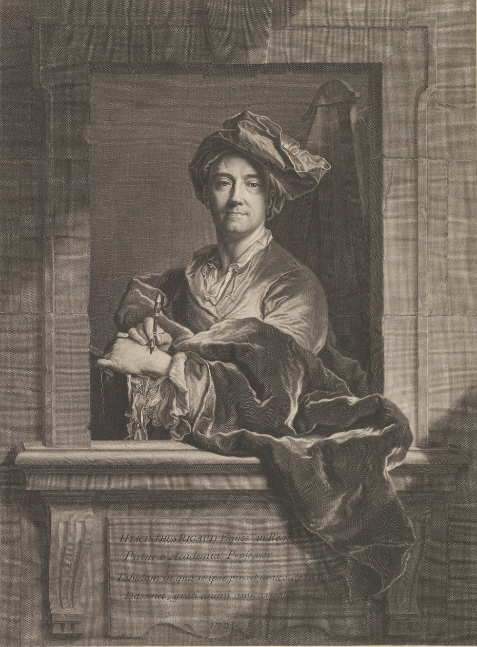 Retrato de Hyacinthe Rigaud, 1721. de Pierre Imbert Drevet