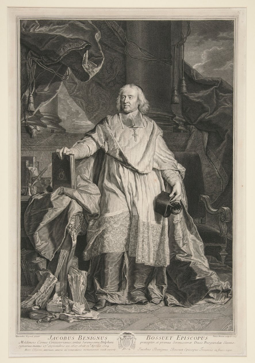 Retrato de Jacques Benigne Bossuet de Pierre Imbert Drevet