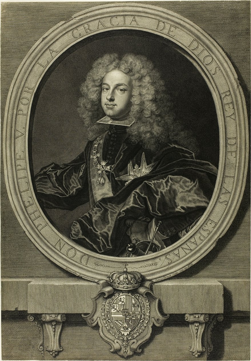 Retrato de Philippe V, rei da Espanha de Pierre Imbert Drevet